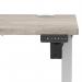Air Lite 1000 x 600mm Height Adjustable Office Desk Grey Oak Top Cable Ports Silver Leg HA03840