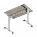 Air Lite 1000 x 600mm Height Adjustable Office Desk Grey Oak Top Cable Ports Silver Leg HA03840