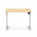 Air Lite 1000 x 600mm Height Adjustable Office Desk Maple Top Cable Ports Silver Leg HA03841
