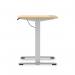 Air Lite 1000 x 600mm Height Adjustable Office Desk Maple Top Cable Ports Silver Leg HA03841