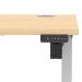 Air Lite 1000 x 600mm Height Adjustable Office Desk Maple Top Cable Ports Silver Leg HA03841