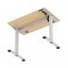 Air Lite 1000 x 600mm Height Adjustable Office Desk Maple Top Cable Ports Silver Leg HA03841
