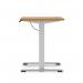 Air Lite 1000 x 600mm Height Adjustable Office Desk Oak Top Cable Ports Silver Leg HA03842