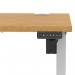 Air Lite 1000 x 600mm Height Adjustable Office Desk Oak Top Cable Ports Silver Leg HA03842
