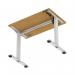 Air Lite 1000 x 600mm Height Adjustable Office Desk Oak Top Cable Ports Silver Leg HA03842