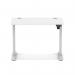 Air Lite 1000 x 600mm Height Adjustable Office Desk White Top Cable Ports Silver Leg HA03843