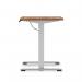 Air Lite 1000 x 600mm Height Adjustable Office Desk White Top Cable Ports Silver Leg HA03843