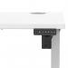 Air Lite 1000 x 600mm Height Adjustable Office Desk White Top Cable Ports Silver Leg HA03843