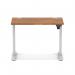 Air Lite 1000 x 600mm Height Adjustable Office Desk Walnut Top Cable Ports Silver Leg HA03844