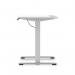 Air Lite 1000 x 600mm Height Adjustable Office Desk Walnut Top Cable Ports Silver Leg HA03844