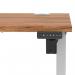 Air Lite 1000 x 600mm Height Adjustable Office Desk Walnut Top Cable Ports Silver Leg HA03844