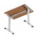 Air Lite 1000 x 600mm Height Adjustable Office Desk Walnut Top Cable Ports Silver Leg HA03844