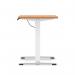 Air Lite 1000 x 600mm Height Adjustable Office Desk Beech Top Cable Ports White Leg HA03845