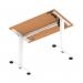 Air Lite 1000 x 600mm Height Adjustable Office Desk Beech Top Cable Ports White Leg HA03845