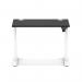 Air Lite 1000 x 600mm Height Adjustable Office Desk Black Top Cable Ports White Leg HA03846