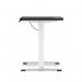 Air Lite 1000 x 600mm Height Adjustable Office Desk Black Top Cable Ports White Leg HA03846