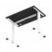 Air Lite 1000 x 600mm Height Adjustable Office Desk Black Top Cable Ports White Leg HA03846