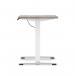 Air Lite 1000 x 600mm Height Adjustable Office Desk Grey Oak Top Cable Ports White Leg HA03847