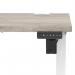 Air Lite 1000 x 600mm Height Adjustable Office Desk Grey Oak Top Cable Ports White Leg HA03847