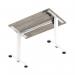 Air Lite 1000 x 600mm Height Adjustable Office Desk Grey Oak Top Cable Ports White Leg HA03847