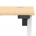 Air Lite 1000 x 600mm Height Adjustable Office Desk Maple Top Cable Ports White Leg HA03848