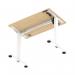 Air Lite 1000 x 600mm Height Adjustable Office Desk Maple Top Cable Ports White Leg HA03848
