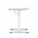 Air Lite 1000 x 600mm Height Adjustable Office Desk White Top Cable Ports White Leg HA03850