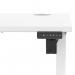 Air Lite 1000 x 600mm Height Adjustable Office Desk White Top Cable Ports White Leg HA03850