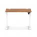 Air Lite 1000 x 600mm Height Adjustable Office Desk Walnut Top Cable Ports White Leg HA03851