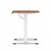 Air Lite 1000 x 600mm Height Adjustable Office Desk Walnut Top Cable Ports White Leg HA03851