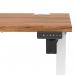 Air Lite 1000 x 600mm Height Adjustable Office Desk Walnut Top Cable Ports White Leg HA03851