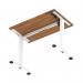 Air Lite 1000 x 600mm Height Adjustable Office Desk Walnut Top Cable Ports White Leg HA03851