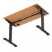 Air Lite 1200 x 600mm Height Adjustable Office Desk Beech Top Cable Ports Black Leg HA03852