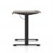 Air Lite 1200 x 600mm Height Adjustable Office Desk Grey Oak Top Cable Ports Black Leg HA03854
