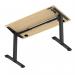 Air Lite 1200 x 600mm Height Adjustable Office Desk Maple Top Cable Ports Black Leg HA03855