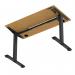 Air Lite 1200 x 600mm Height Adjustable Office Desk Oak Top Cable Ports Black Leg HA03856