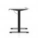 Air Lite 1200 x 600mm Height Adjustable Office Desk White Top Cable Ports Black Leg HA03857