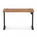 Air Lite 1200 x 600mm Height Adjustable Office Desk Walnut Top Cable Ports Black Leg HA03858