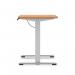 Air Lite 1200 x 600mm Height Adjustable Office Desk Beech Top Cable Ports Silver Leg HA03859