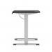Air Lite 1200 x 600mm Height Adjustable Office Desk Black Top Cable Ports Silver Leg HA03860