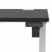 Air Lite 1200 x 600mm Height Adjustable Office Desk Black Top Cable Ports Silver Leg HA03860