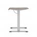 Air Lite 1200 x 600mm Height Adjustable Office Desk Grey Oak Top Cable Ports Silver Leg HA03861