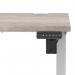 Air Lite 1200 x 600mm Height Adjustable Office Desk Grey Oak Top Cable Ports Silver Leg HA03861