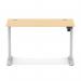 Air Lite 1200 x 600mm Height Adjustable Office Desk Maple Top Cable Ports Silver Leg HA03862