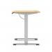 Air Lite 1200 x 600mm Height Adjustable Office Desk Maple Top Cable Ports Silver Leg HA03862