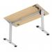 Air Lite 1200 x 600mm Height Adjustable Office Desk Maple Top Cable Ports Silver Leg HA03862