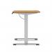 Air Lite 1200 x 600mm Height Adjustable Office Desk Oak Top Cable Ports Silver Leg HA03863