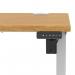 Air Lite 1200 x 600mm Height Adjustable Office Desk Oak Top Cable Ports Silver Leg HA03863