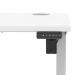 Air Lite 1200 x 600mm Height Adjustable Office Desk White Top Cable Ports Silver Leg HA03864
