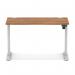 Air Lite 1200 x 600mm Height Adjustable Office Desk Walnut Top Cable Ports Silver Leg HA03865